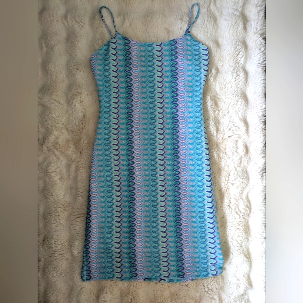 90s Wetseal Chevon Mini Slip Dress
